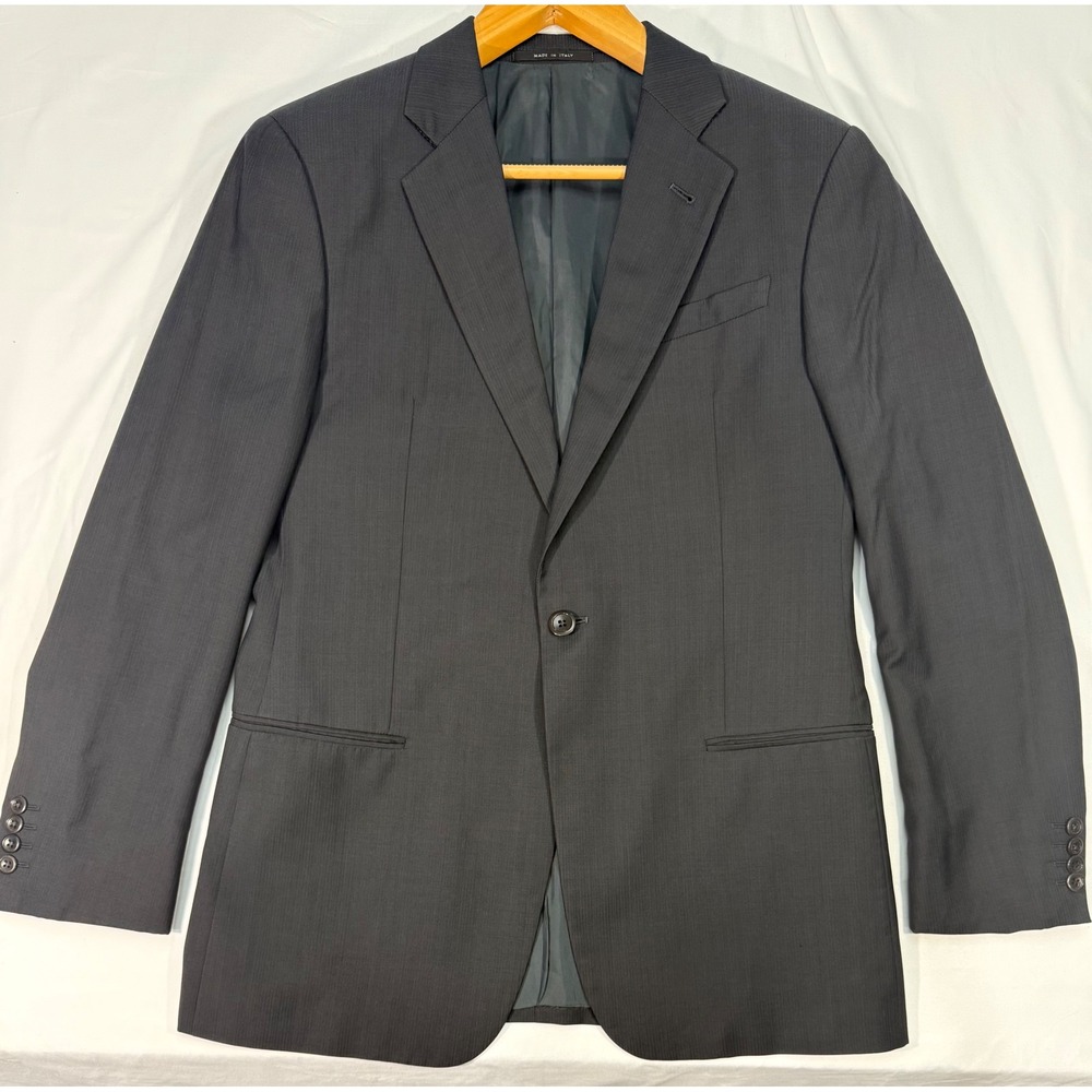 Armani Collezioni Mens 40R Wool Blazer Charcoal Grey 2-Button Sport Coat Italy